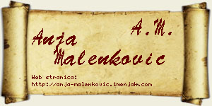 Anja Malenković vizit kartica